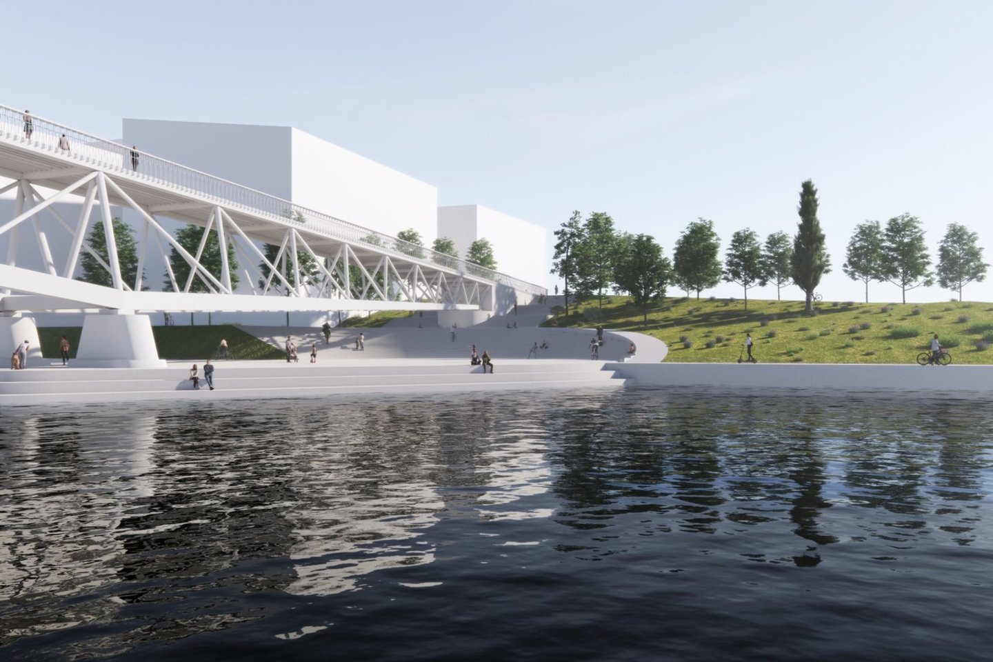Parengti Nemuno krantus jungiančio tilto projektiniai pasiūlymai, pranešė Kauno miesto savivaldybė.<br>Vizual.