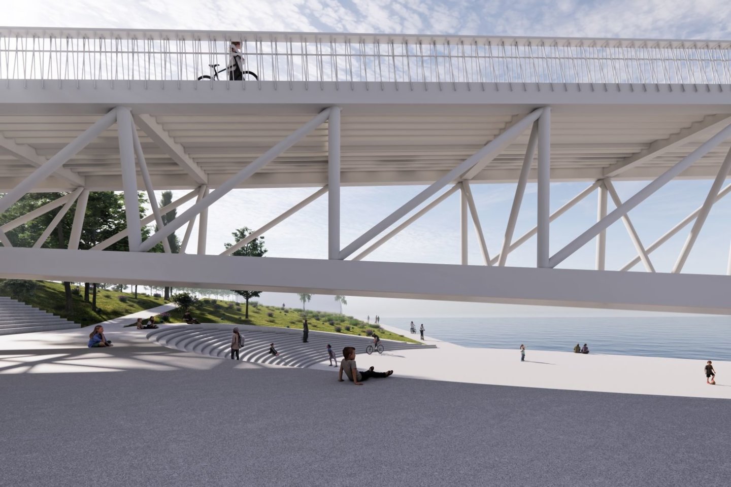 Parengti Nemuno krantus jungiančio tilto projektiniai pasiūlymai, pranešė Kauno miesto savivaldybė.<br>Vizual.