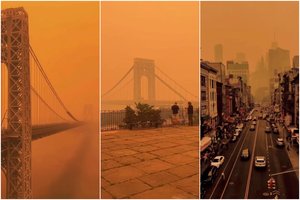 Lietuvių pora užfiksavo apokaliptinius vaizdus Niujorke: „Nesupratome, kas vyksta nusileidus lėktuvui“