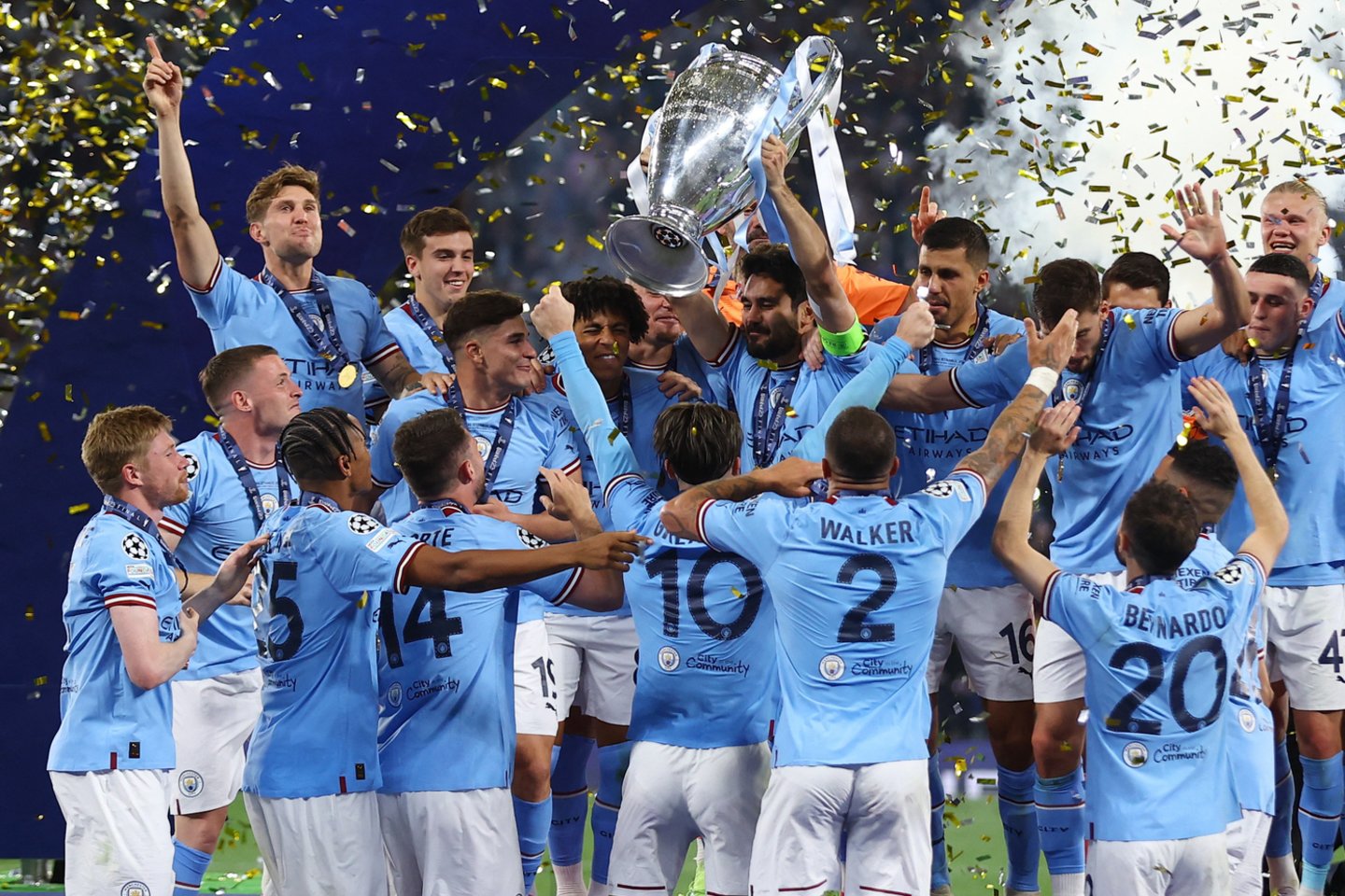 „Manchester City“ pirmą kartą laimėjo Čempionų lygą.<br> AFP/Scanpix nuotr.