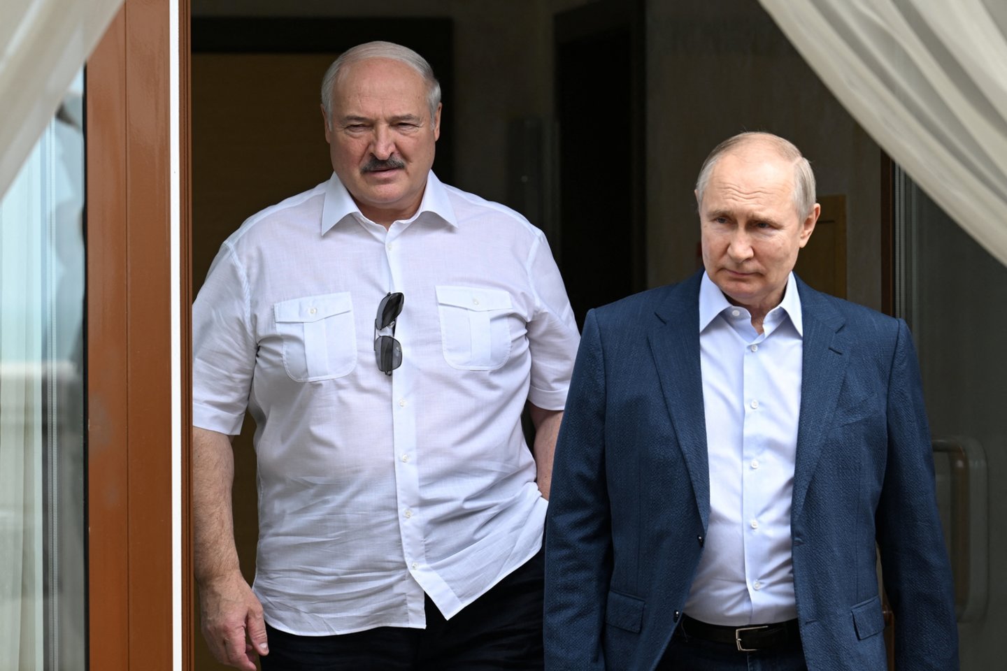  A. Lukašenka ir V. Putinas.<br> Reuters/Scanpix nuotr.