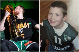 „Žalgiris“ pasidalino jautria I. Brazdeikio nuotrauka: „Žaliai-baltas nuo vaikystės“