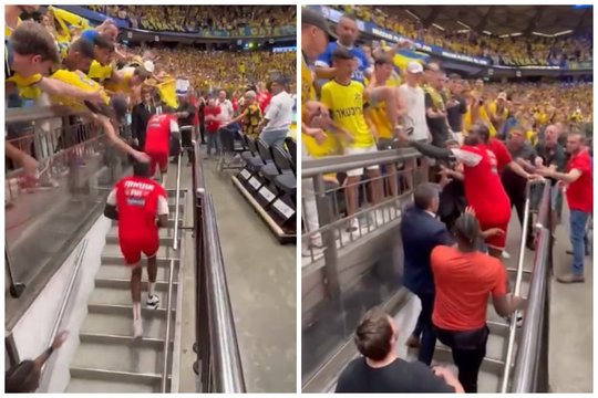 Nesuvokiamos aistros Izraelyje: sirgaliaus provokacija ir žaidėjo spjūvis fanui į veidą