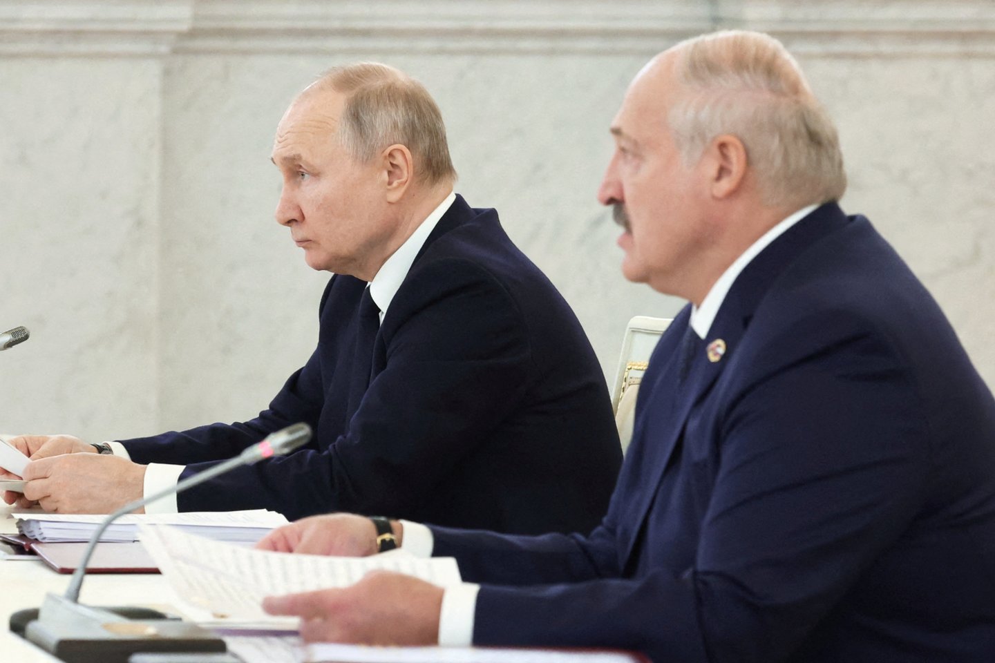 A.Lukašenka ir V.Putinas.<br>Reuters/Scanpix nuotr.