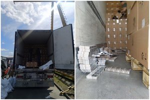 Muitininkai baigė ardyti prieš 10 dienų sulaikytą vilkiką – gabeno cigarečių už 3,8 mln. eurų