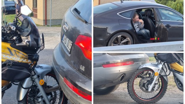 Avarija greta Vilniaus: neblaivus vairuotojas motociklininką sustūmė į priešais buvusį automobilį