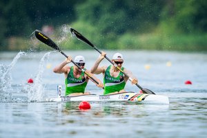 Europos žaidynėse Lietuvos baidarininkams medalių iškovoti nepavyko: M. Maldonis ir A. Olijnikas liko penkti