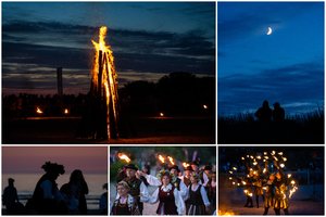 Stebuklinga Joninių naktis pajūryje: didžiulis laužas ir įspūdingas šou subūrė minią žmonių