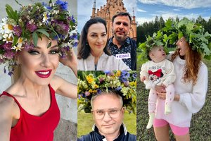 Žinomi žmonės šventė Jonines: puošėsi vainikais bei ieškojo paparčio žiedo