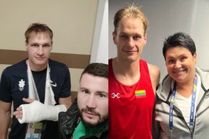 Lietuvos boksininkas Europos žaidynėse varžovą įveikė net su lūžusia ranka