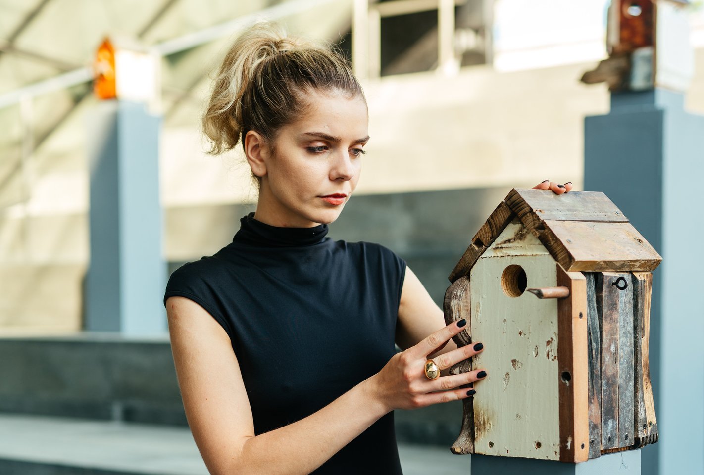 ​Žymūs žmonės skelbia virtualų paramos Ukrainai aukcioną – parduodami „Atgimimo inkilai“.<br>Mariaus Linausko nuotr.