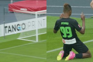 Cirkas Lietuvos futbole tęsiasi: renovuotame Kauno stadione – įvartis pro kiaurą tinklą