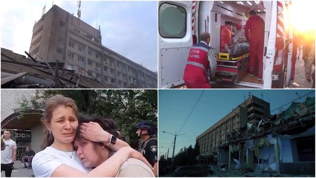 Užfiksavo gelbėjimo darbus po atakų į restoraną Kramatorske: liko griuvėsiai ir ašaros žmonių veiduose