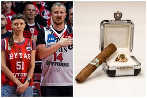 Ištikimas „Ryto“ sirgalius P. Ambrazevičius ir jo antroji pusė už įspūdingą sumą įsigijo LKL čempionų žiedą