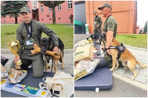 Nebuvo lygių: tarptautinėse varžybose Lenkijoje – VSAT tarnybinių šunų Grikio ir Lunos triumfas
