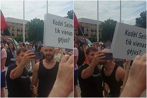 „Vilnius pride“ eitynėse – T. V. Raskevičiaus bučinys A. Kandrotui-Celofanui