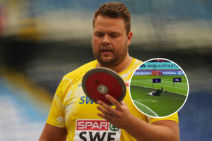 Olimpinio čempiono sviestas diskas kliudė teisėją