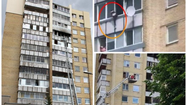 Užfiksuotas tragiškas gaisras Šiaulių daugiabutyje: iš pastato veržiasi tiršti dūmai
