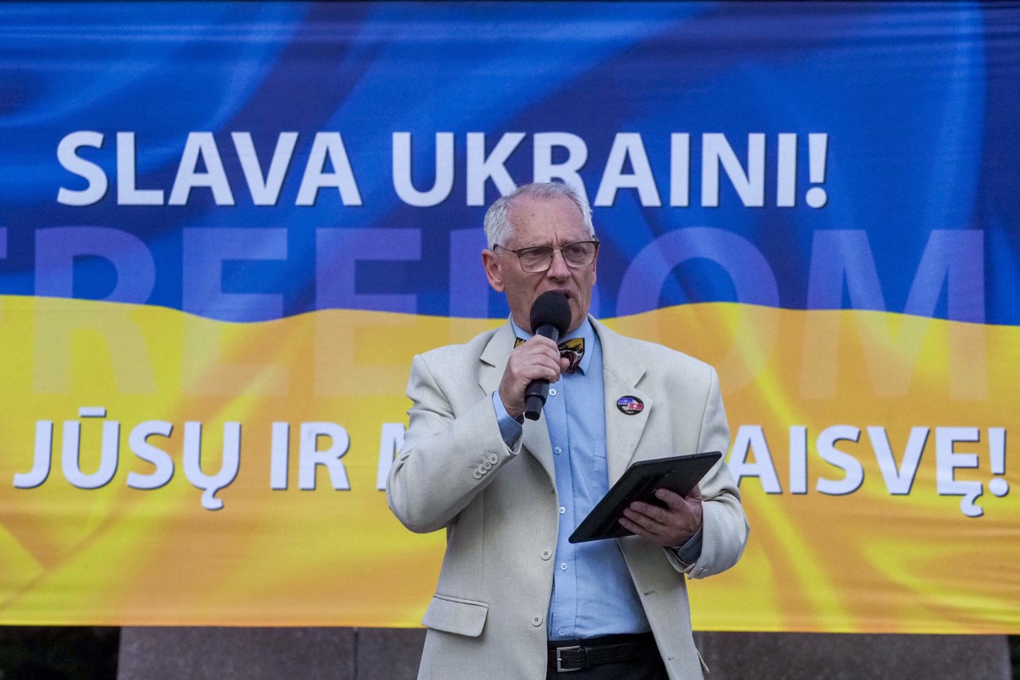 Mitingas Vilniuje: „Ukrainai – narystę NATO be jokių išlygų“.<br> V.Ščiavinsko nuotr.