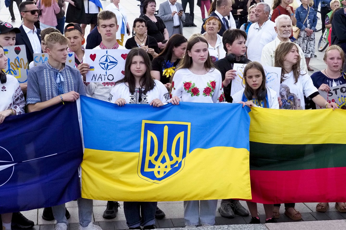 Mitingas Vilniuje: „Ukrainai – narystę NATO be jokių išlygų“.<br> V.Ščiavinsko nuotr.