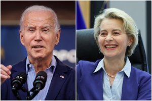 J. Bidenas nori, kad po J. Stoltenbergo NATO vadovo postą užimtų U. von der Leyen