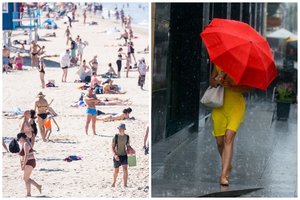 Lietuva bus padalinta į dvi dalis: vienoje netrūks saulės, kitoje – smarkių liūčių