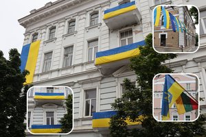 Vilnius nusidažė mėlyna ir geltona spalvomis: prieš NATO viršūnių susitikimą lietuviai siunčia žinutę dėl Ukrainos