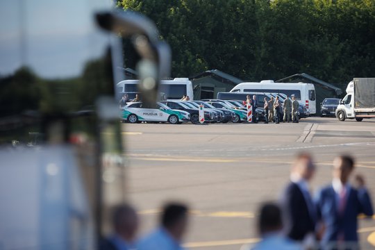 JAV prezidentas Joe Bidenas pirmadienį atvyko į Lietuvą.<br>T.Bauro nuotr.