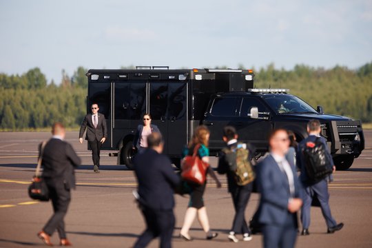 JAV prezidentas Joe Bidenas pirmadienį atvyko į Lietuvą.<br>T.Bauro nuotr.