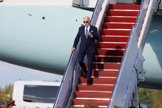JAV prezidentas Joe Bidenas pirmadienį atvyko į Lietuvą.<br>T.Bauro nuotr.