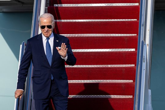 JAV prezidentas Joe Bidenas pirmadienį atvyko į Lietuvą.<br>ELTA/Ž.Gedvilos nuotr.