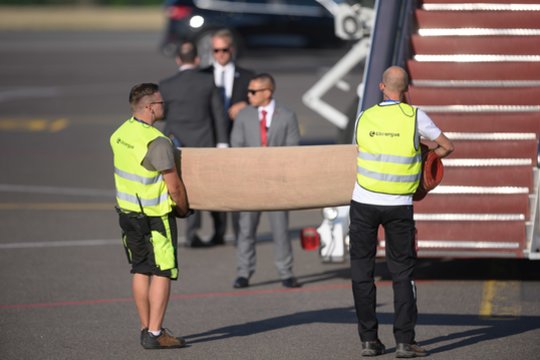 JAV prezidentas Joe Bidenas pirmadienį atvyko į Lietuvą.<br>V.Skaraičio nuotr.