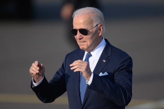 JAV prezidentas Joe Bidenas pirmadienį atvyko į Lietuvą.<br>V.Skaraičio nuotr.