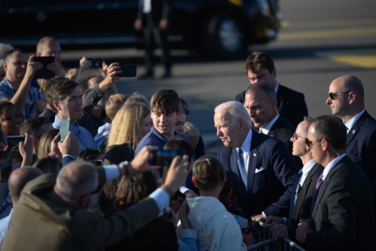 JAV prezidentas Joe Bidenas pirmadienį atvyko į Lietuvą.<br>V.Skaraičio nuotr.