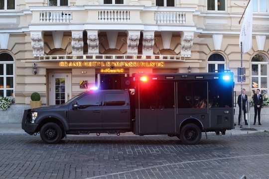 JAV prezidentas Joe Bidenas pirmadienį atvyko į Lietuvą.<br>R.Danisevičiaus nuotr.
