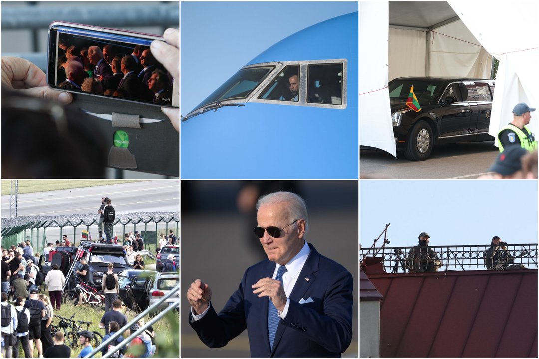 JAV prezidentas Joe Bidenas pirmadienį atvyko į Lietuvą.<br>Lrytas.lt koliažas