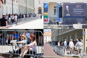 Tikra karštligė: iki J. Bideno kalbos likus keletui valandų – jau nusidriekusi milžiniška eilė 