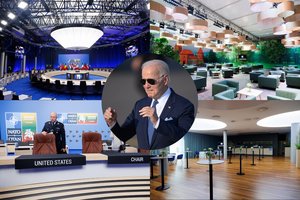 Tai, ko nematėme nė vienas: parodė, kur laiką leido NATO lyderiai, ką jie valgė, gėrė ir kokių pageidavimų turėjo