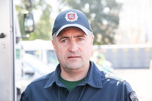R. Požėla: policijos tarnybų susitikime nusprendėme kolegoms iš Ukrainos perduoti išminavimo robotą