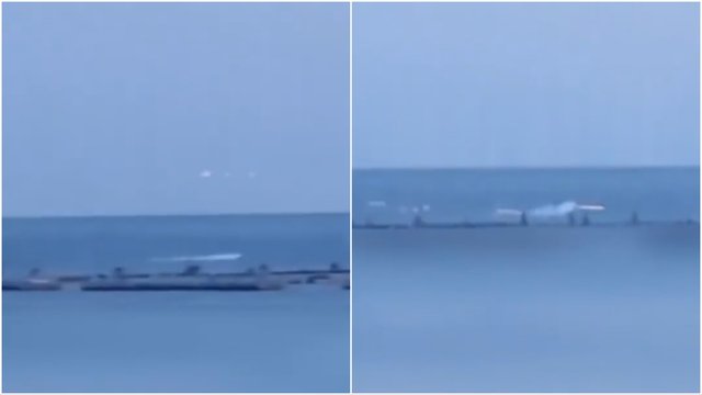 Rusams skelbiant apie perimtus dronus, paviešintas vaizdo įrašas iš Sevastopolio
