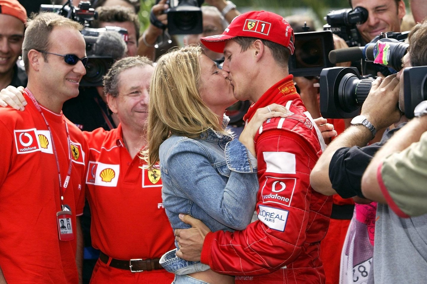 M. Schumacheris su žmona Corinna.<br>Imago-images/Scanpix nuotr.