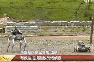 Baugūs vaizdai: kinai automatiniais šautuvais apginklavo robotus-šunis