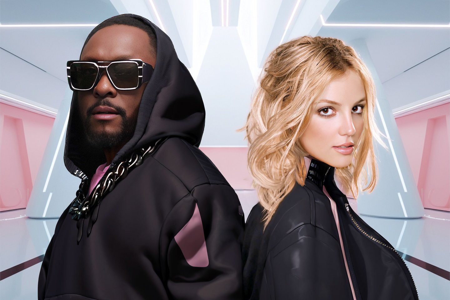 „Black Eyed Peas“ ir Britney Spears.<br>Pranešimo siuntėjo nuotr.