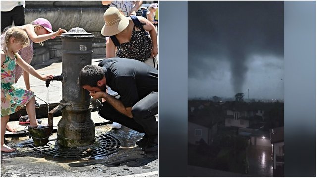 Karščių išsekinta Italija – padalyta: kol pietuose tvyro kaitra, šiauriau siautėja kruša, potvyniai ir tornadas