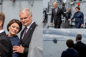 Jūros šventėje akį traukė romantiški prezidento Gitano Nausėdos prisilietimai su žmona Diana