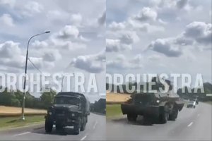 Baltarusijoje užfiksuotas 11-asis „Wagner“ konvojus, atsigabeno retų kovos mašinų