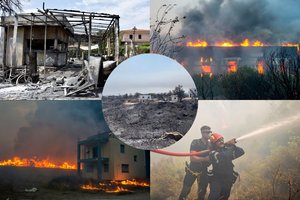 Košmaru virtę gaisrai ir toliau siautėja: praneša apie žuvusius, pragaras – ne tik Rodo saloje