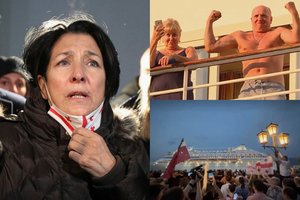 Aršus protestas Sakartvele pasiekė savo: rusų kruizinis laivas išvyko 2 dienomis anksčiau