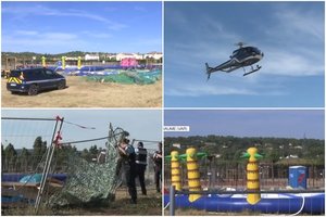 Vandens parke Prancūzijoje vėjui nunešus pripučiamą konstrukciją žuvo tėvas, jo vaikas sužeistas