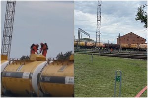 Palemono geležinkelio stotyje – visų gelbėjimo tarnybų operacija: iš cisternos liejosi metanolis